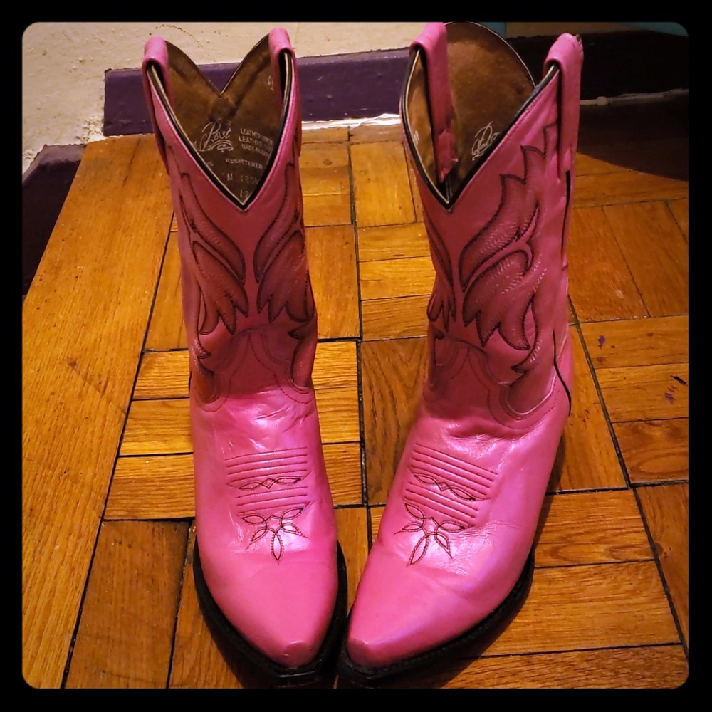 Dan Post pink leather boot size 7